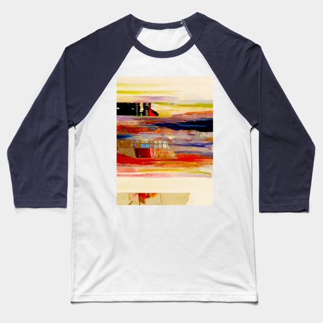 modern abstract painting rainbow Baseball T-Shirt by Le Ma9